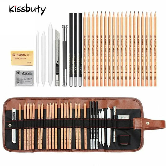 29Pcs Sketch Pencil Set Professional Drawing Pencils Bags Portable Outdoor Travel Ketching Painter School Students Art Supplies