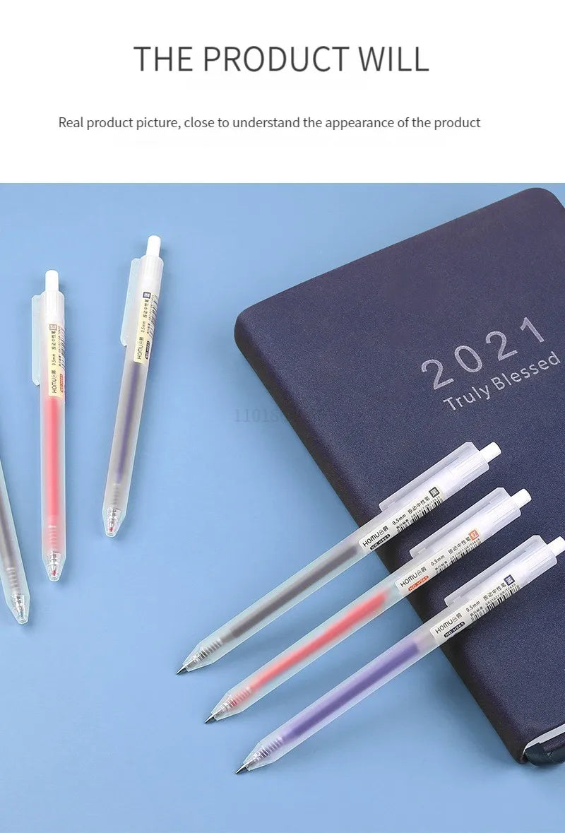 6/10Pcs 0.5mm Retractable Gel Pens Set Black/blue Ink Ballpoint Writing Office Business Signature School Supplies Stationery