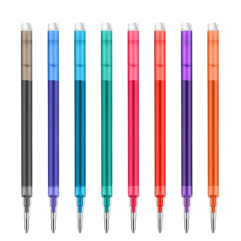 8 Colors 0.7mm Magic Retractable Erasable Pen  Gel Pen Set Erasable Refill Rod Office School Writing Tool Press Button Handle