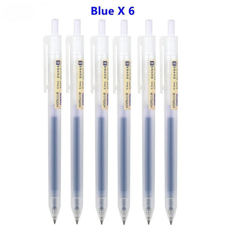 6/10Pcs 0.5mm Retractable Gel Pens Set Black/blue Ink Ballpoint Writing Office Business Signature School Supplies Stationery