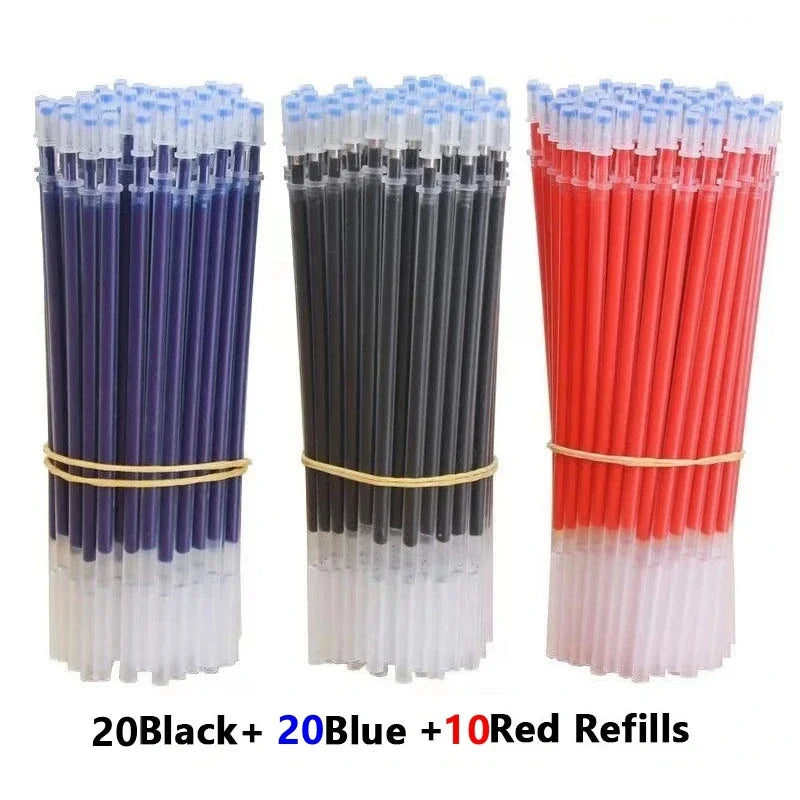 10/12/23/50PcsGel pen Pen Set School supplies Blue Black ink Color 0.5mm Ballpoint Refill Set Students School Office Stationery