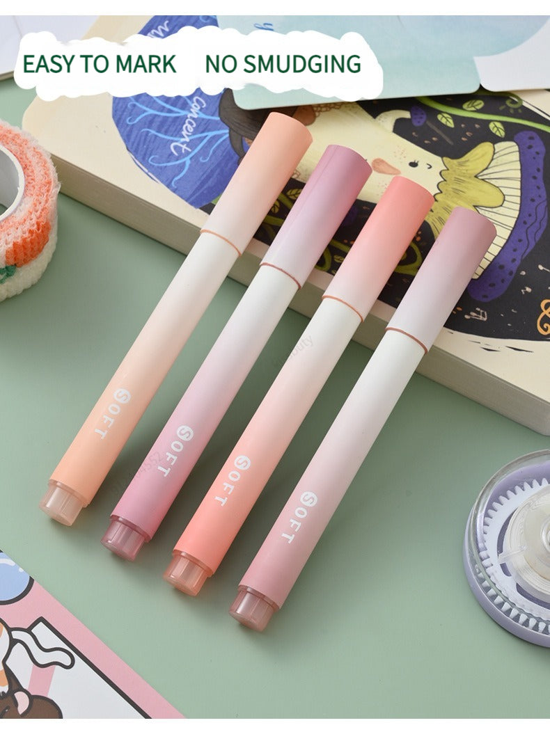 4Pcs/set Kawaii Highlighter Pens Cute DIY Spot Liner Marker Drawing Painting Markers Japan Stationery School Office Supplies