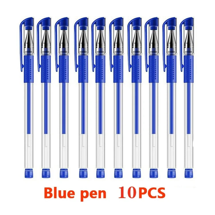 10/12/23/50PcsGel pen Pen Set School supplies Blue Black ink Color 0.5mm Ballpoint Refill Set Students School Office Stationery