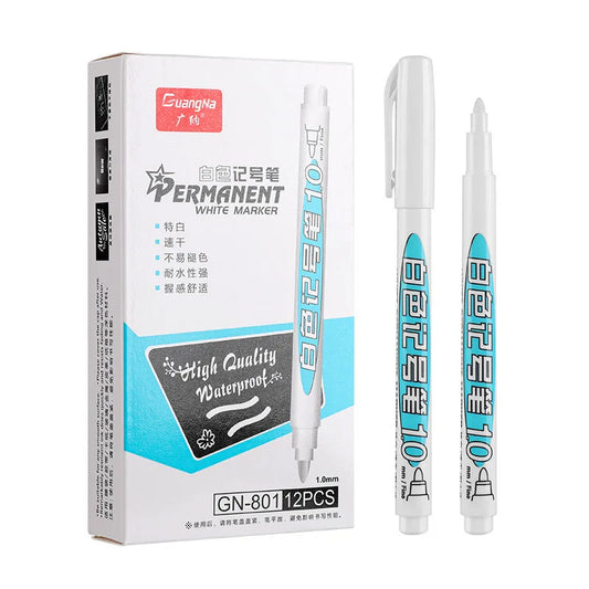 1/4Pcs Oily White Marker Pen Graffiti Pens Waterproof Permanent Gel Pencil Tire Painting Notebook Tyre Tread Environmental Pen