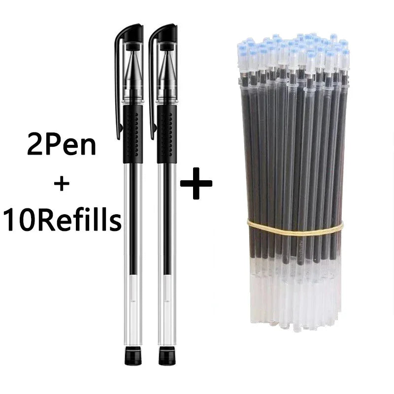 10/12/23/50PcsGel pen Pen Set School supplies Blue Black ink Color 0.5mm Ballpoint Refill Set Students School Office Stationery