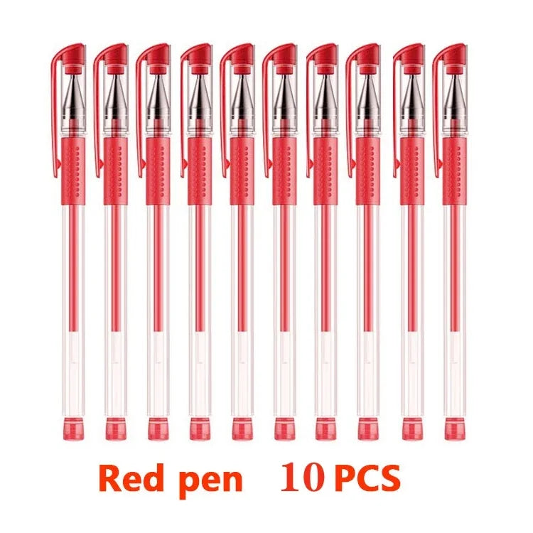 10/12/23/50PcsGel pen Pen Set School supplies Blue Black ink Color 0.5mm Ballpoint Refill Set Students School Office Stationery