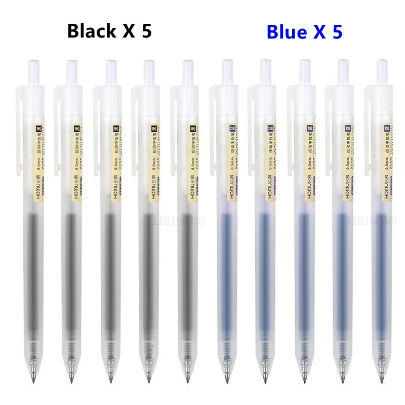 6/10Pcs 0.5mm Retractable Gel Pens Set Black/blue Ink Ballpoint Writing Office Business Signature School Supplies Stationery