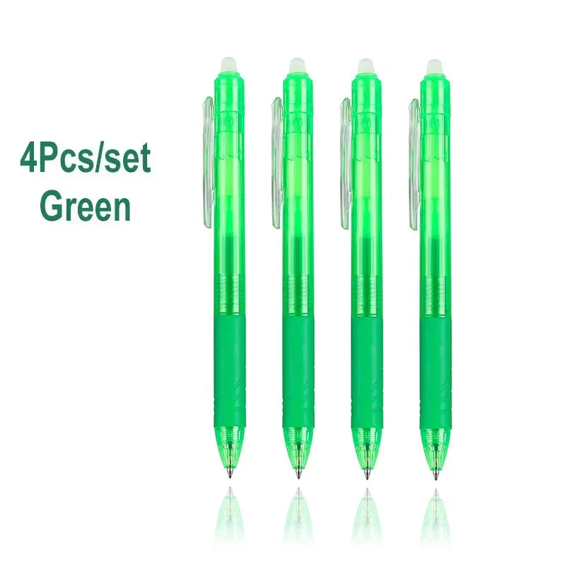 8 Colors 0.7mm Magic Retractable Erasable Pen  Gel Pen Set Erasable Refill Rod Office School Writing Tool Press Button Handle