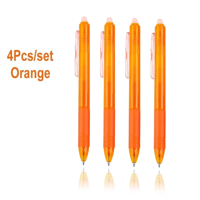 8 Colors 0.7mm Magic Retractable Erasable Pen  Gel Pen Set Erasable Refill Rod Office School Writing Tool Press Button Handle