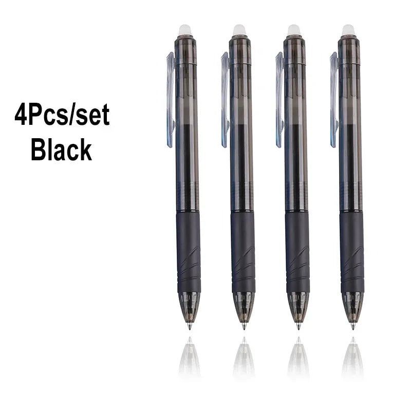 8 Colors 0.7mm Magic Retractable Erasable Pen  Gel Pen Set Erasable Refill Rod Office School Writing Tool Press Button Handle