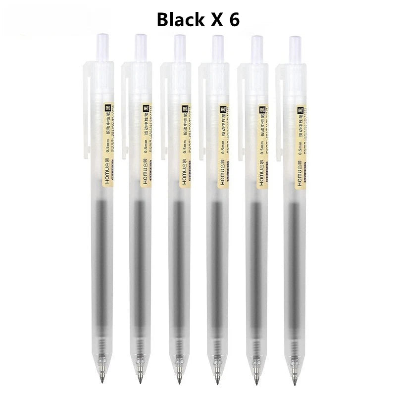 6/10Pcs 0.5mm Retractable Gel Pens Set Black/blue Ink Ballpoint Writing Office Business Signature School Supplies Stationery