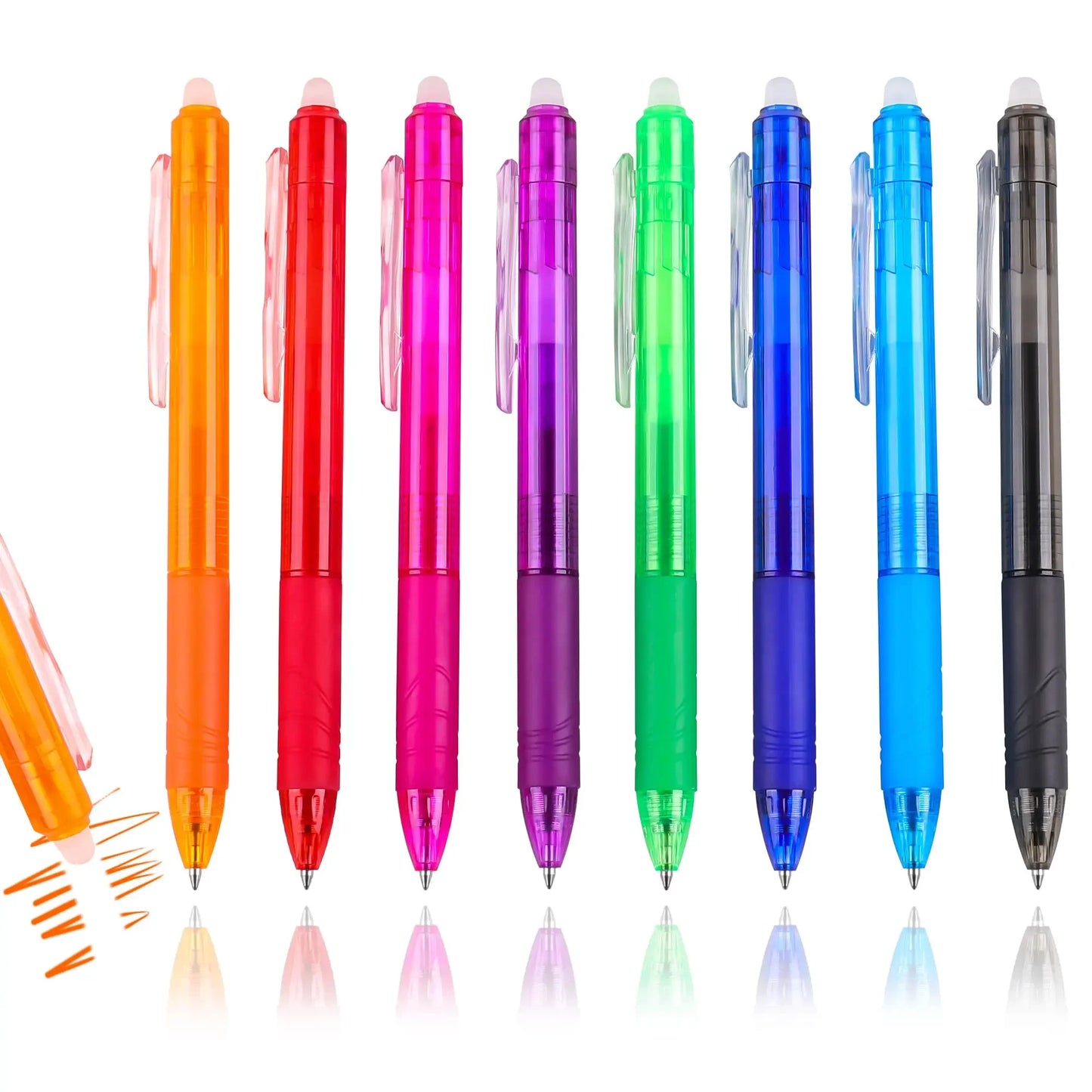 8 Colors 0.7mm Magic Retractable Erasable Pen  Gel Pen Set Erasable Refill Rod Office School Writing Tool Press Button Handle